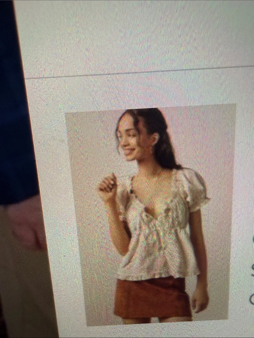 Anthropologie 🤍🤎 puff sleeve embroidered baby doll top